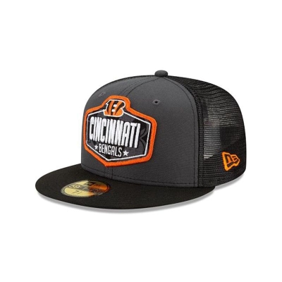 Grey Cincinnati Bengals Hat - New Era NFL NFL Draft 59FIFTY Fitted Caps USA0798614